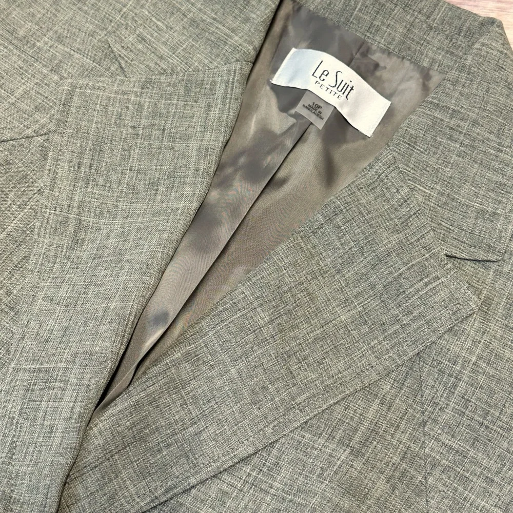 Le Suit Women’s Crosshatch Two Button Jacket Gray Multi 10P